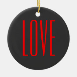 Trendy grijze achtergrond rode liefde bruiloft keramisch ornament