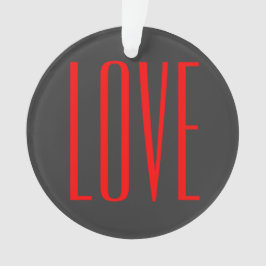 Trendy grijze achtergrond rode liefde bruiloft ornament