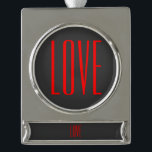 Trendy grijze achtergrond rode liefde trouwdag verzilverd banner ornament<br><div class="desc">U kunt de lettertypen en kleuren eenvoudig wijzigen. U kunt ook uw logo en de achtergrondafbeelding toevoegen zoals u wilt.</div>