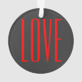 Trendy grijze achtergrond rode liefde trouwen ornament (achterkant)