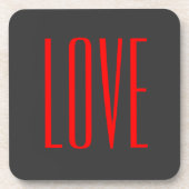 Trendy Grijze Achtergrond Rood Liefde Bruiloft Bier Onderzetter (Voorkant)