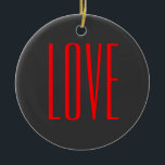 Trendy Grijze Achtergrond Rood Liefde Bruiloft Keramisch Ornament<br><div class="desc">U kunt de doopvonten en de kleuren gemakkelijk veranderen. U kunt uw logo en achtergrondafbeelding ook toevoegen zoals u wilt.</div>