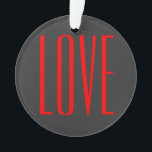 Trendy Grijze Achtergrond Rood Liefde Bruiloft Ornament<br><div class="desc">U kunt de doopvonten en de kleuren gemakkelijk veranderen. U kunt uw logo en achtergrondafbeelding ook toevoegen zoals u wilt.</div>