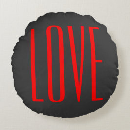 Trendy Grijze Achtergrond Rood Liefde Bruiloft Rond Kussen