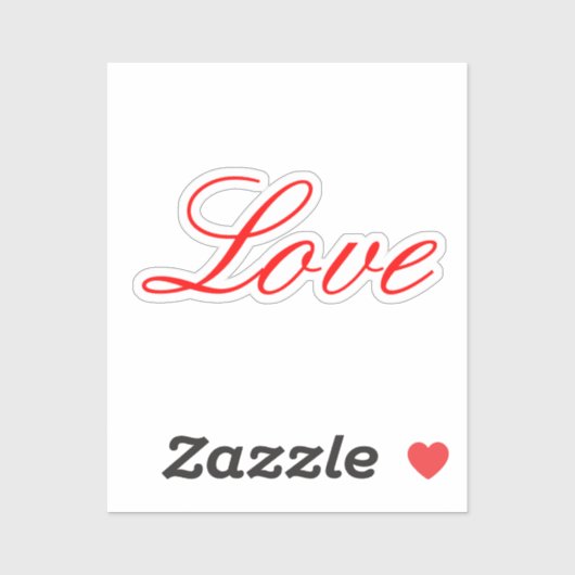 Trendy Grijze Achtergrond Rood Liefde Bruiloft Sticker (Vel)
