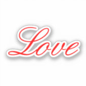 Trendy Grijze Achtergrond Rood Liefde Bruiloft Sticker (Voorkant)