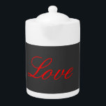 Trendy Grijze Achtergrond Rood Liefde Bruiloft Theepot<br><div class="desc">U kunt de doopvonten en de kleuren gemakkelijk veranderen. U kunt uw logo en achtergrondafbeelding ook toevoegen zoals u wilt.</div>
