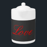 Trendy Grijze Achtergrond Rood Liefde Bruiloft Theepot<br><div class="desc">U kunt de doopvonten en de kleuren gemakkelijk veranderen. U kunt uw logo en achtergrondafbeelding ook toevoegen zoals u wilt.</div>