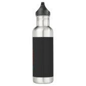 Trendy Grijze Achtergrond Rood Liefde Bruiloft Waterfles (Rechts)