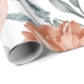 Trendy grijze bloemen cadeaupapier (Rol Hoek)