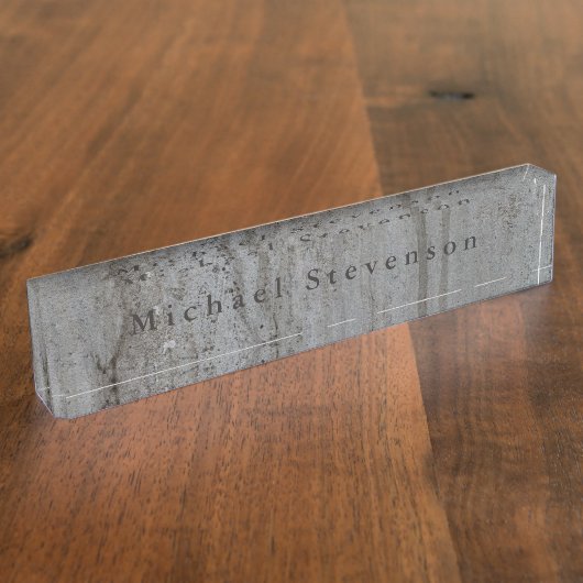 Trendy Grijze Muur Modern Ontwerp Uniek Persoonlij Naambordje (Zijkant)