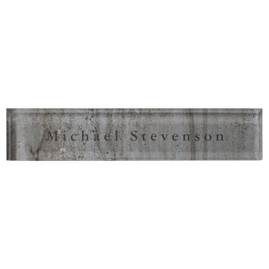 Trendy Grijze Muur Modern Ontwerp Uniek Persoonlij Naambordje (Voorkant)