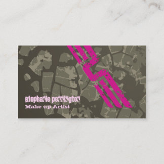 Trendy grijze roze camouflage cosmetologe kaarten visitekaartje
