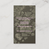 Trendy grijze roze camouflage cosmetologe kaarten visitekaartje (Achterkant)