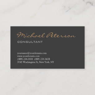 Trendy grijze script consultant visitekaartje