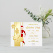 Trendy grillige kerst ornament business folie uitnodiging briefkaart (Staand Voorkant)