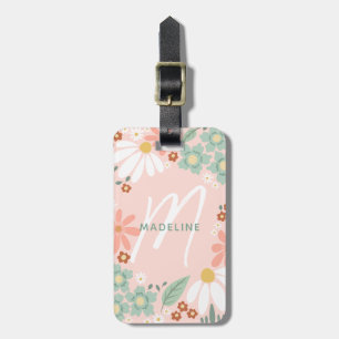 Trendy grillige Retro Summer Daisy Bagagelabel