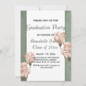 trendy groen Afstuderen Invitation Kaart (Voorkant)