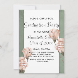 trendy groen Afstuderen Invitation Kaart