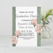 trendy groen Afstuderen Invitation Kaart (Staand voorkant)