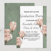 trendy groen Afstuderen Invitation Kaart (Voorkant / Achterkant)