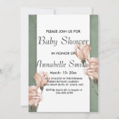 trendy groen Baby shower Invitation Kaart (Voorkant)