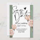 Trendy groen Bewaar de datum uitnodiging (Voorkant)