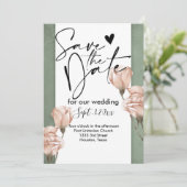 Trendy groen Bewaar de datum uitnodiging (Staand voorkant)