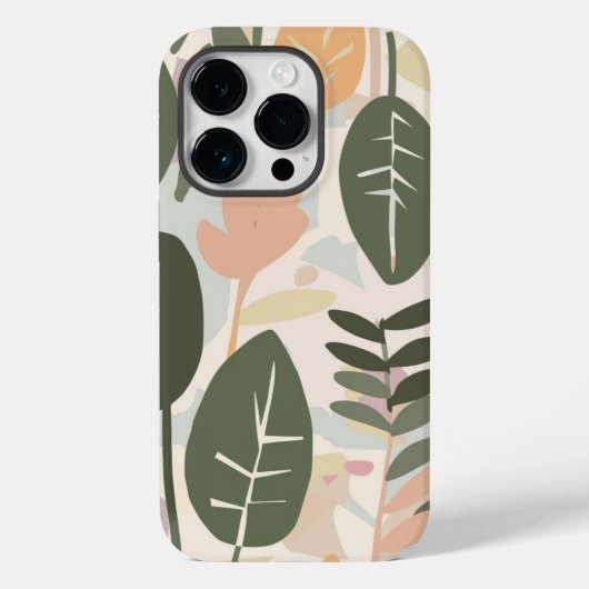 Trendy groen blad minimalistisch Case-Mate iPhone case (Achterkant)