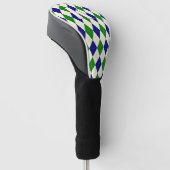 Trendy Groen Blauw Argyle Patroon Modern Monogram Golfheadcover (Schuin)
