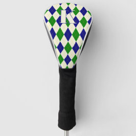Trendy Groen Blauw Argyle Patroon Modern Monogram Golfheadcover