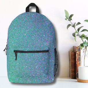 Trendy groen Blauwgroen blauw glitterpatroon Bedrukte Rugzak