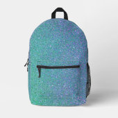 Trendy groen Blauwgroen blauw glitterpatroon Bedrukte Rugzak (Voorkant)