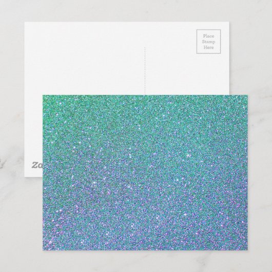 Trendy groen Blauwgroen blauw glitterpatroon Briefkaart (Voorkant / Achterkant)