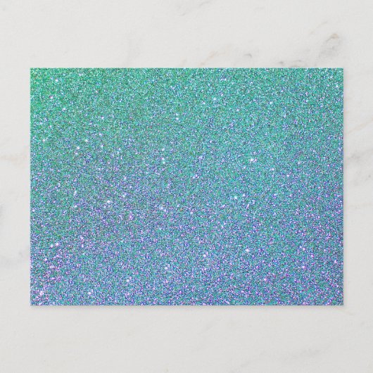 Trendy groen Blauwgroen blauw glitterpatroon Briefkaart (Voorkant)