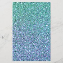 Trendy groen Blauwgroen blauw glitterpatroon Briefpapier