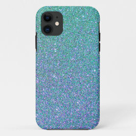 Trendy groen Blauwgroen blauw glitterpatroon iPhone 11 Hoesje