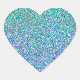 Trendy groen Blauwgroen blauw glitterpatroon Hart Sticker