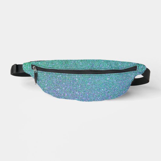Trendy groen Blauwgroen blauw glitterpatroon Heuptasje (Voorkant)