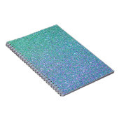 Trendy groen Blauwgroen blauw glitterpatroon Notitieboek (Rechterzijde)