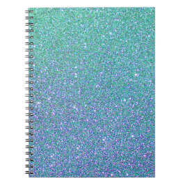Trendy groen Blauwgroen blauw glitterpatroon Notitieboek