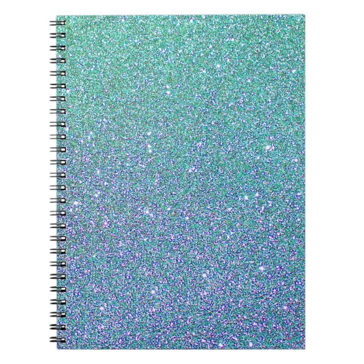 Trendy groen Blauwgroen blauw glitterpatroon Notitieboek (Voorkant)