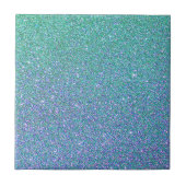Trendy groen Blauwgroen blauw glitterpatroon Tegeltje (Voorkant)