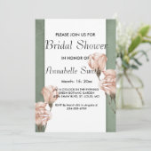 trendy groen bruids douche uitnodiging (Staand voorkant)