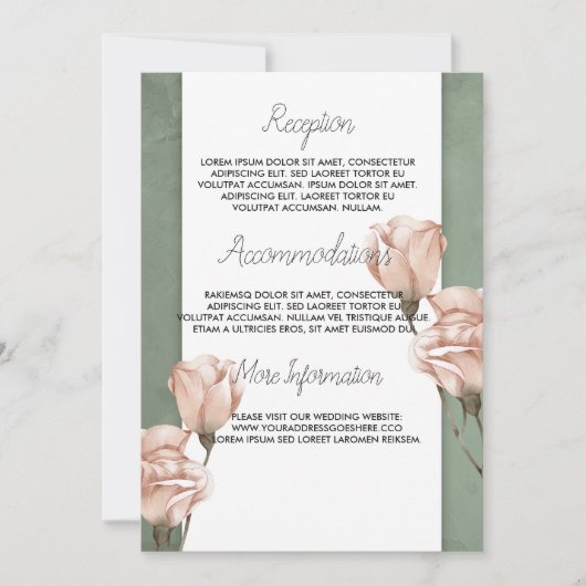 Trendy groen bruiloft programma (Voorkant)