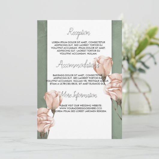 Trendy groen bruiloft programma (Staand voorkant)