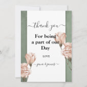 Trendy groen dank u uitnodiging (Voorkant)