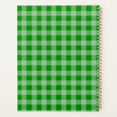 Trendy groen en wit geruite naam planner (Achterkant)