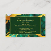 Trendy Groen geel Goud faux marmer Visitekaartje (Achterkant)