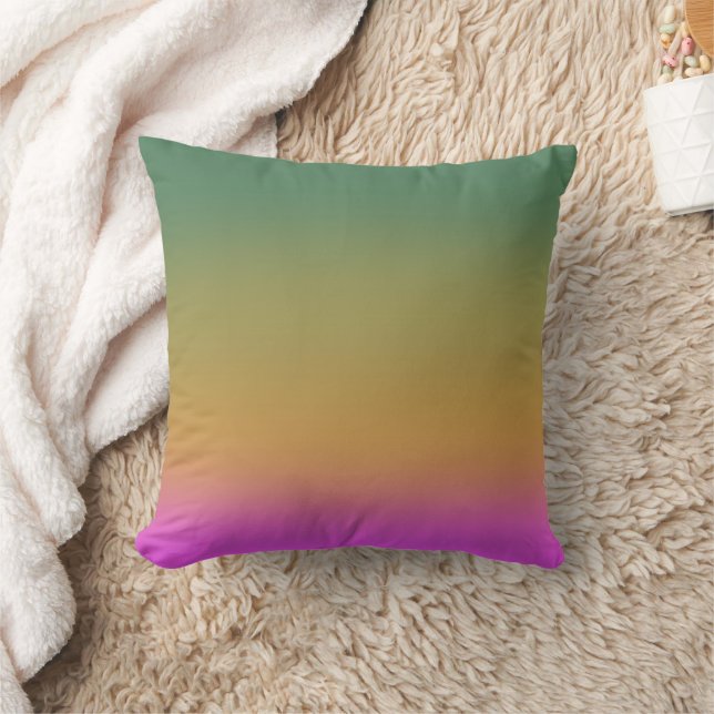 Trendy groen geel roze verloop kussen (Deken)